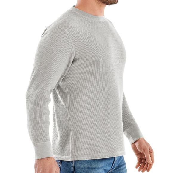 Members Mark Shirt Mens Size Medium thermal Long Sleeve Crew NWT Light Grey - Picture 2 of 4